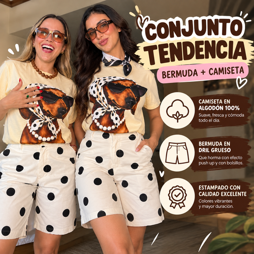 CONJUNTO TENDENCIA - BERMUDA + CAMISETA