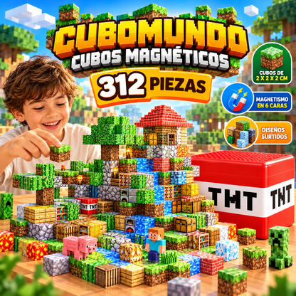 CUBOMUNDO MINECRAFT MAGNÉTICO X312 PIEZAS