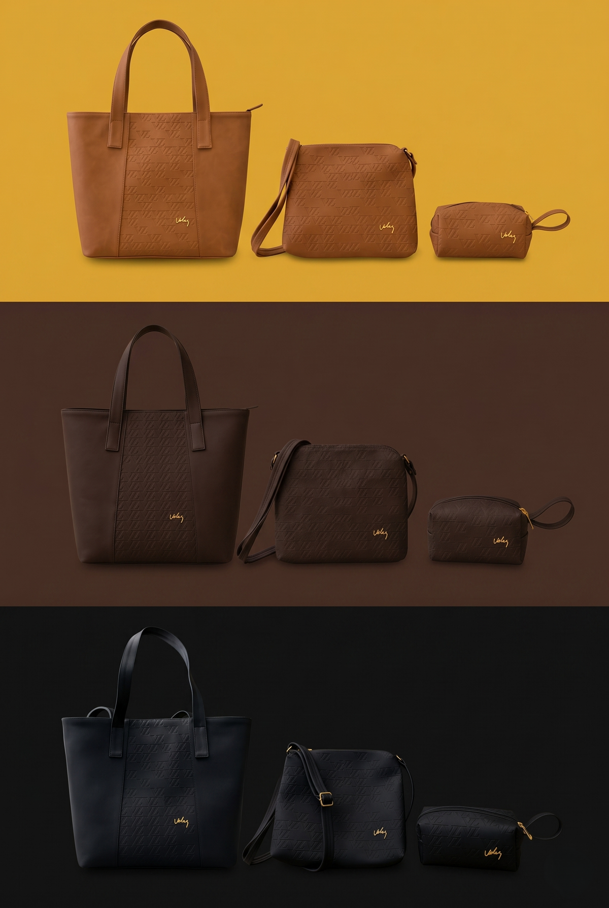 TRIO DE BOLSOS VELEZ