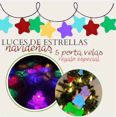 "Estrellas Luminosas: Lineales de 5 Metros + Regalo Especial (5 portavelas)  🌟🕯️