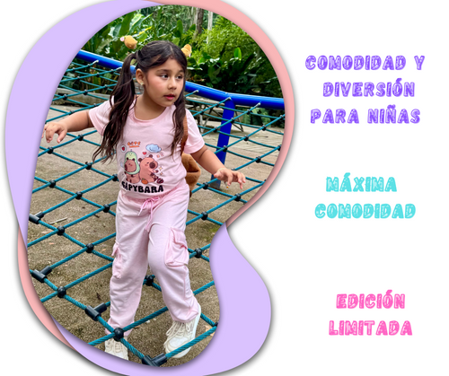 CAPYBARA 🧸: CONJUNTO SUDADERA CARGO + CAMISETA 🌈